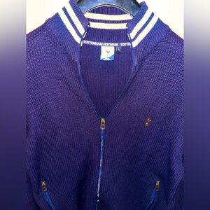 Tottenham Hotspur Cardigan Sweater Sz Large NavyBlue Full Zip Great